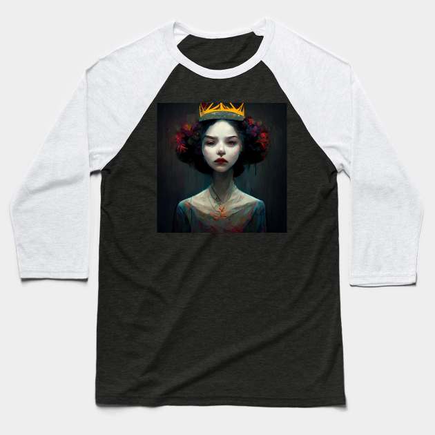 Drama queen looking dramatic Baseball T-Shirt by Liana Campbell